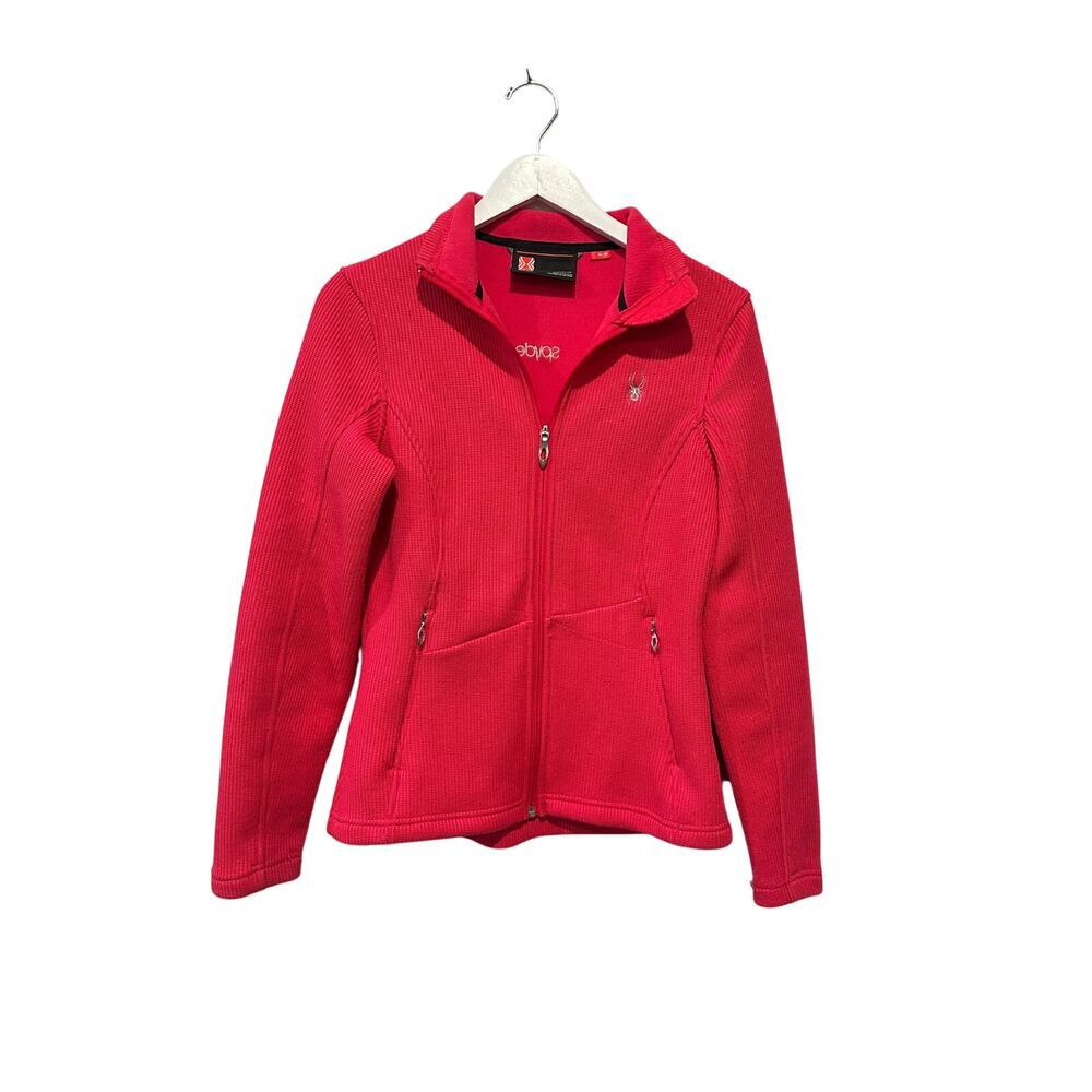 Spyder Women Size Medium Bright Pink Zip up Jacket Gym Everyday Girly Travel